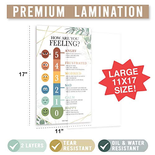 Hadley Designs 8 Calming Corner Posters for Classroom Must Haves for Teachers - 11x17 Calm Down Corner Supplies, Feelings Chart for Kids Ages 4-8, Toddler Emotions Chart, Greenery Classroom Decor - Image 3