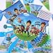 Gxhong Birthday Party Set 82 pezzi Paw Dog Piatti Tazze Tovaglioli Posate Banner Tovaglia Kit di Decorazione Stoviglie di compleanno, Stoviglie colorate per feste di compleanno per bambini