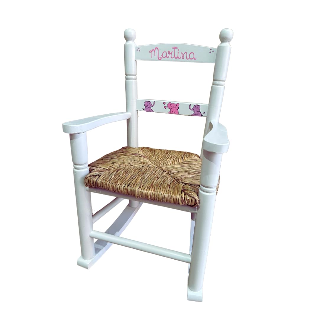 Mecedora Personalizada EN Madera 4 Colores 37X47X58 (Blanco)