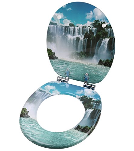 Sanilo Soft Close Toilet Seat, Wide Choice of New Toilet Seats, Stable Hinges, Easy to Mount (Waterfall), 470mm x 377mm - Image 4