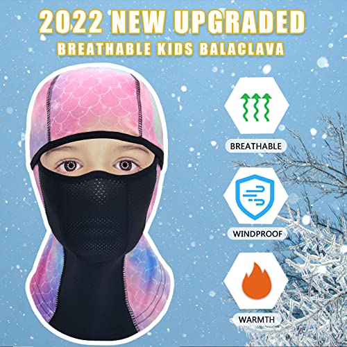 Breathable Kids Balaclava Ski Mask (2 Pack), Fleece Winter Face Mask for Cold Weather Boys Girls - Children Windproof Hat3