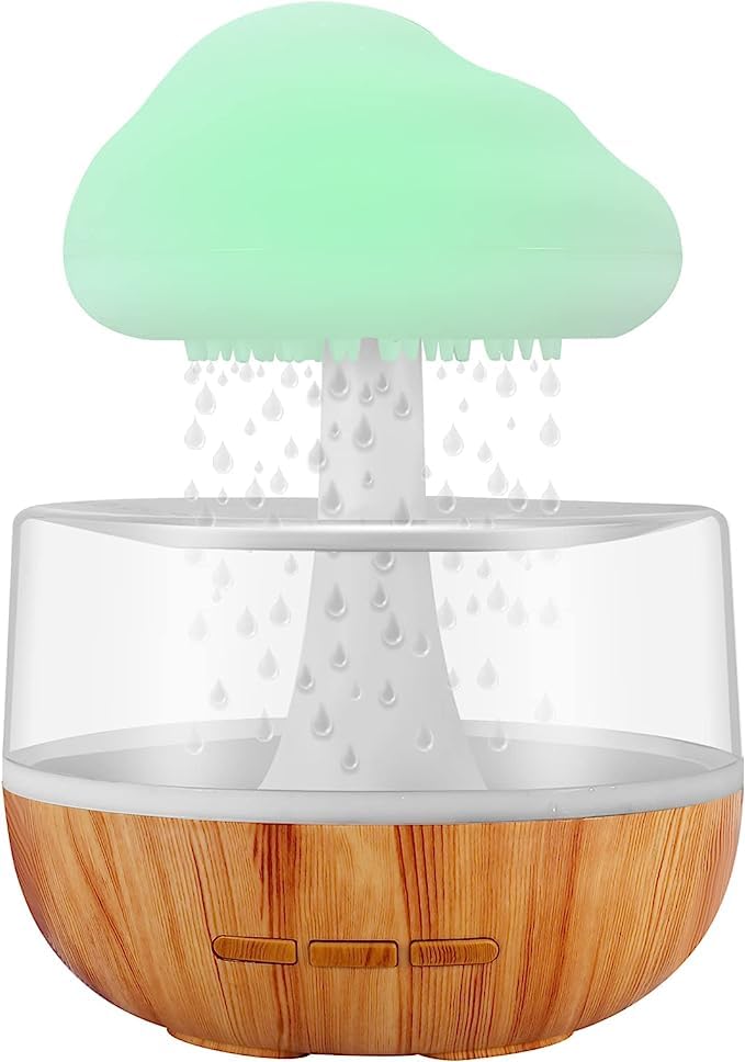 TheMohrim Raining Cloud Night Light Aromatherapy Diffuser: Relaxing Sleep Aid with Waterdrop Sound