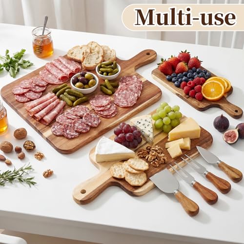 Set 8 tablas de cortar madera acacia rectangulares miniatura 4