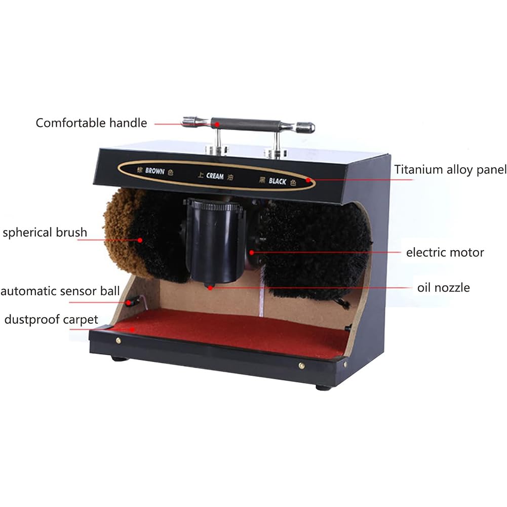 Picador De Zapatos Totalmente Automático, Inducción Automática De Zapatos, Pulidor De Zapatos Eléctrico, Máquina De Pulido De Calzado Eléctrico Automático De Polvo,Negro