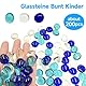 Liliume Muggelsteine Bunt Kinder 850g Muggelsteine Groß Glassteine Deko Flache Marmorperlen Dekorative Glassteine für Aquarium Blumentopf Landschaftsbau(Weiß+ Dunkleblau+ Aquarmarine)