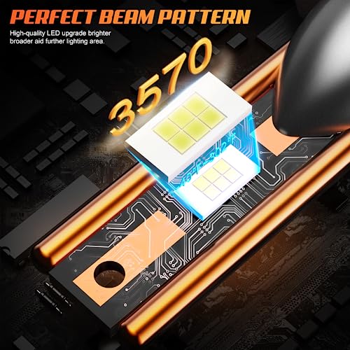 FOCUSYK 9005/HB3 LED Bulbs, 2024 Upgraded 120W 24000LM 800% Super Bright Halogen Replacement Bulbs, 9005 LED Fog Light Bulbs, 6000K White IP68 Waterproof, Pack of 2 - Image 6