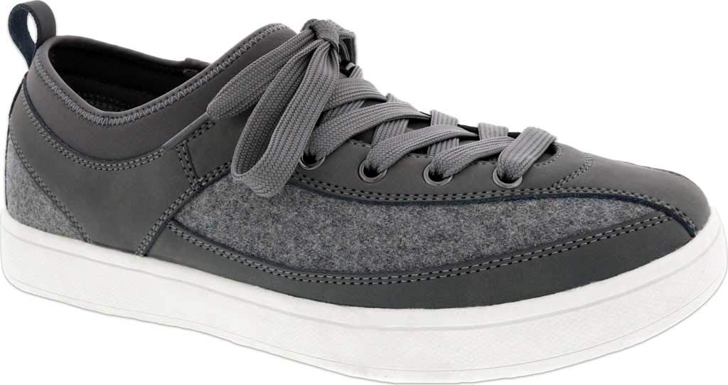 Drew Buzz Men's Orthopedic Stretch Sneaker - 4 Grey Leather Flannel - 7.5 Wide