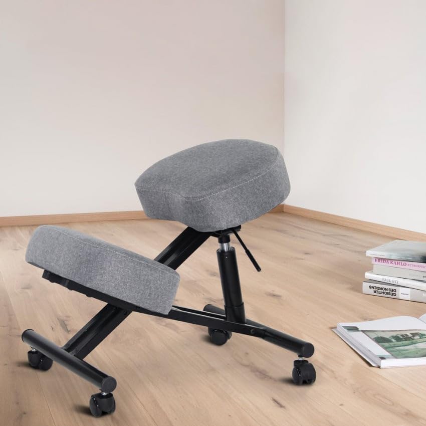 Produce Shop Silla ergonómica de Rodillas postural Modelo Sueco de Tejido Balancesteel Lux - Gris