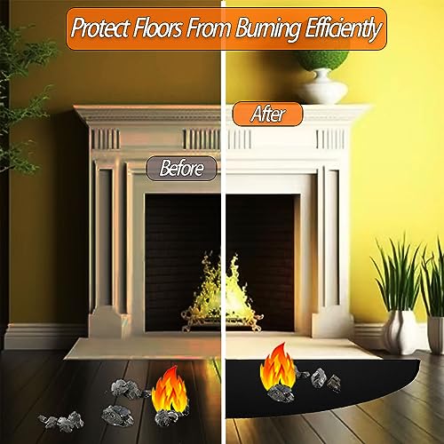 Ahpuhtan Fireproof Fireplace Mat, 24 x 42 Inch Hearth Rugs for Fireplaces, Half Round Hearth Rug Pad for Fireplace Floor Protector, Fireplace Rugs for Wood Stove Indoor Outdoor - Image 4