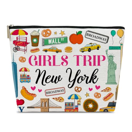 Funny New York Travel Lover Gift Makeup Bag for Women Her Lady, N...