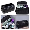 PU Leather Toiletry Bag for Men, Dark Brown Wash Bag for Travel, Gym & Shaving, Dry & Wet Separation with 3 Compartments - Perfect Men's Washbag (Black) #4