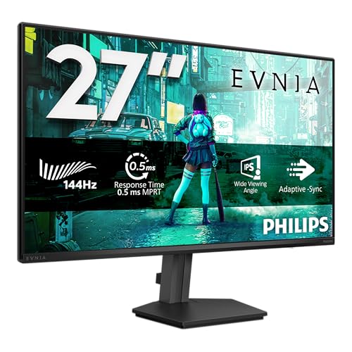 Philips 27M2N3200NF 27 Inch FHD Monitor, 144Hz, IPS, 1ms MPRT, Adaptive Sync, G-Sync Comp., HDR10, (1920x1080,HDMI 1x 2.0,DP 1x 1.4) Black