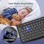 Quiet USB Multimedia Keyboard with Low Profile Chiclet Keys, Number Pad, Spill-Resistant - For Desktop and Laptop - Image 3
