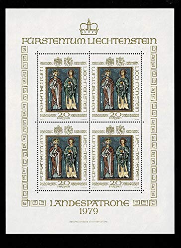 Liechtenstein 1979 minifoglio Santi patroni MNH, hojita bloque premium de alta calidad filatélica