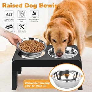   URPOWER-Elevated-Dog-Bowls-4-Height-Adjustable-Raised-Dog-Bowl-with-2-Stainless-Steel-Dog-Food-Bowls-Non-Slip-Dog-Bowl-Stand-Adjusts-to-32-87-102-118-for-Small-Medium-Large-Dogs-and-Pets