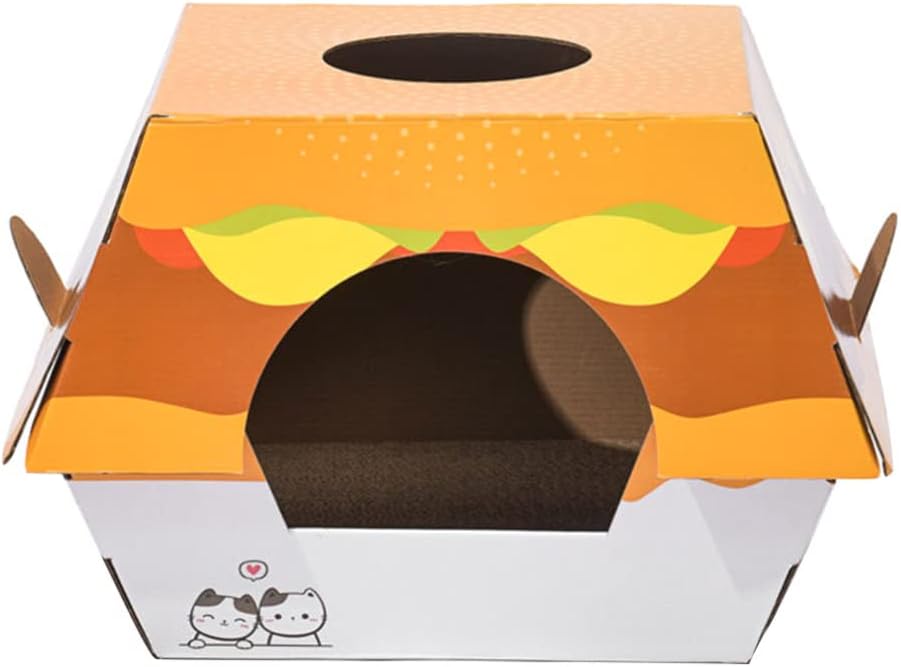 Cat Scratching Box Cat Bed Burger Shaped Cat Scratcher