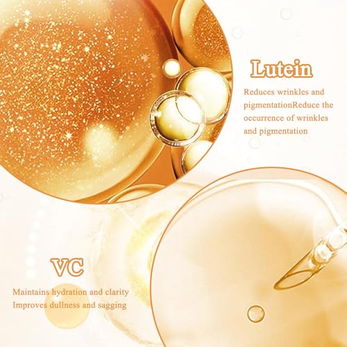 3 Stück Lutein Eye Essence Oil,Lutein-Augenfältchen-Essenzöl,Vc Lutein Augenserum mit Augencremestift,Reduziert Dunkle Ringe,Feine Linien,Fältchen und Müdigkeit