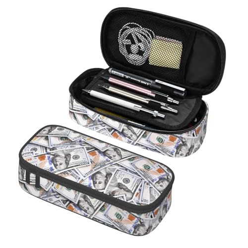 Image of Money Novelty Us Dollar Cash Pattern Pencil Case Organizer Big Capacity Pencil Pouch Stationery With Zipper School Supplies Pencil Bag For Girls Boys Office, j56tsd