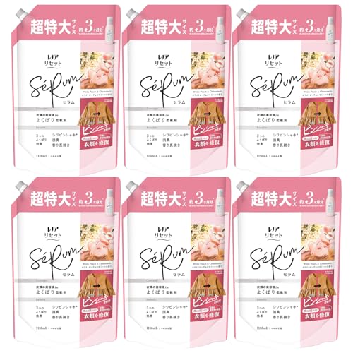 【まとめ買い】 レノア リセットセラム ホワイトピーチ&カモミールの香り つめかえ用 超特大サイズ × 6セット