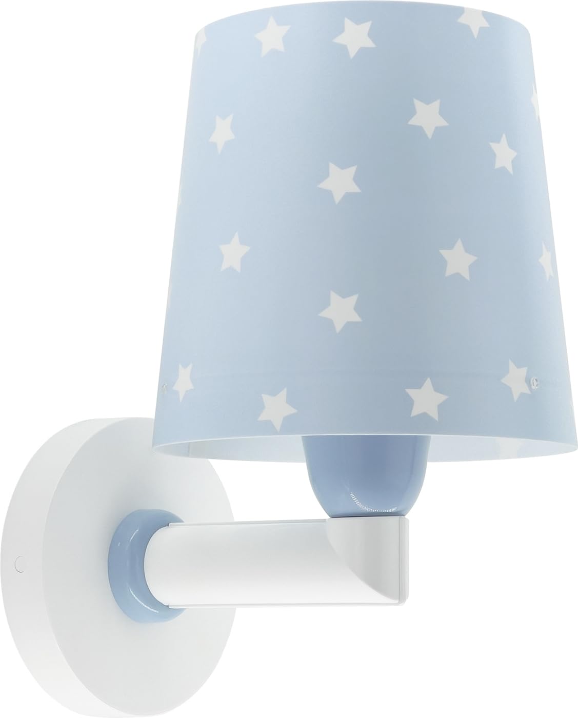 Dalber Lámpara Aplique Pared Infantil Estrellas Azul 82219T E27 | Lámpara aplique de pared con instalación directa a la corriente o mediante cable con interruptor incluido. Star Light
