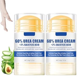 2 Stück Fußcreme Trockene Füße, 60% Urea Fusscreme, Hydrating and Anti-Cracking Foot Cream, Fußpflegecremes Lindert extreme Trockenheit und Rissbildung der Füße, Feuchtigkeitsspendende