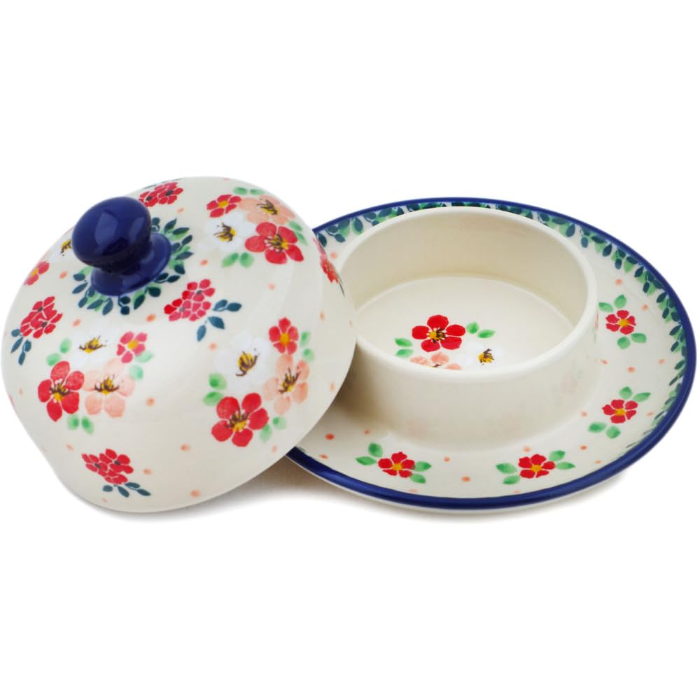 Authentic Polish Pottery Dish with Cover Signature UNIKAT in Pink Divinity Design Handmade in Boles?awiec Poland by Ceramika Artystyczna + Certificate of Authenticity