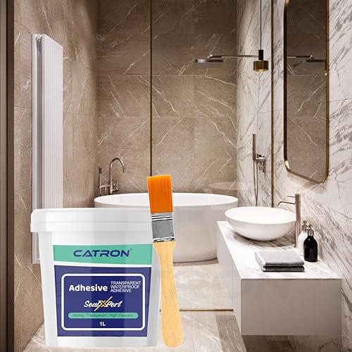 Image of Catron Transparent Waterproof Glue for Leakage, Epoxy Resin floor paint, Crack Seal Waterproofing Agent for Roof, Walls, Tiles Solution, Indoor and Outdoor Sealxpert Adhesive Sealant (1 Kg /Litre)