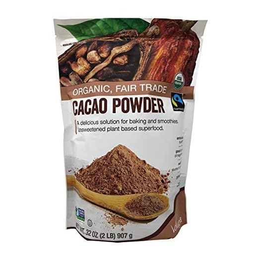Volupta Organic & Fair Trade Unsweetened Super Food Cacao Powder 32 OZ