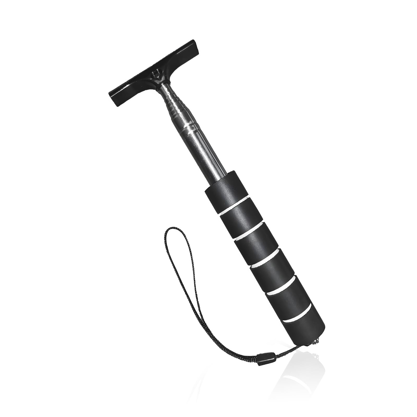 Car Side Mirror Squeegee, 35.6'' Retractable Rearview Mirror Wiper, Mini Portable Auto Window Squeegee Cleaner, Universal Vehicle Glass Cleaning Tool for Rainy Foggy Weather (Black)