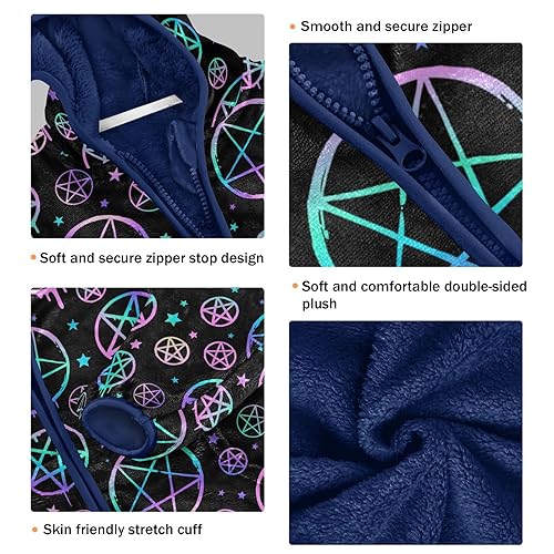 Bright Pentagrams Boys Fleece Hoody Jacket Zip Up Coat Warm Fall Winter Plush Jacket Long Sleeve Outerwear3