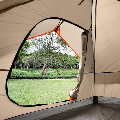 Image of unp 6 Person 4 Season Dome Tent, Easy to Set Up for Camping & Hiking, Lightweight & Portable, Green