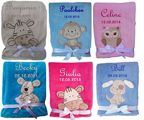 Bibos - Morbida coperta da bimbo con ricamo nome e...