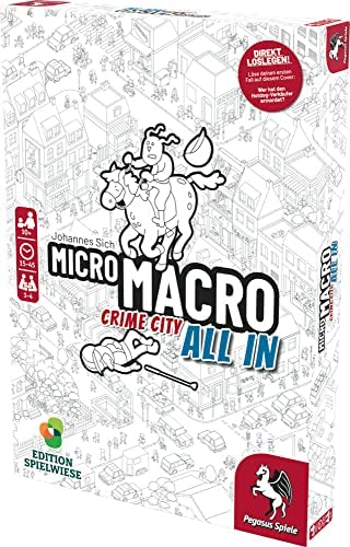 Pegasus/Spielwiese 59062G MicroMacro: Crime City 3 – All In (Edition Spielwiese), Schwarz-weiß-metropole