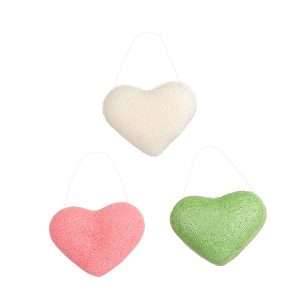 MUSISALY 1Set Heart Shape Facial Cleansing Sponge Face Puff for Gentle Exfoliation Deep Cleansing and Makeup Removal Random Colors for All Skin Types