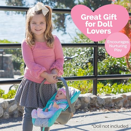 image for Adora up to 20 Inch Baby Doll Car Seat Carrier Grey Handle Converts to