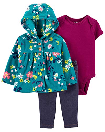 Vêtement bébé Carter's 3 pièces ensemble floral pour habillage facile sans pleurs