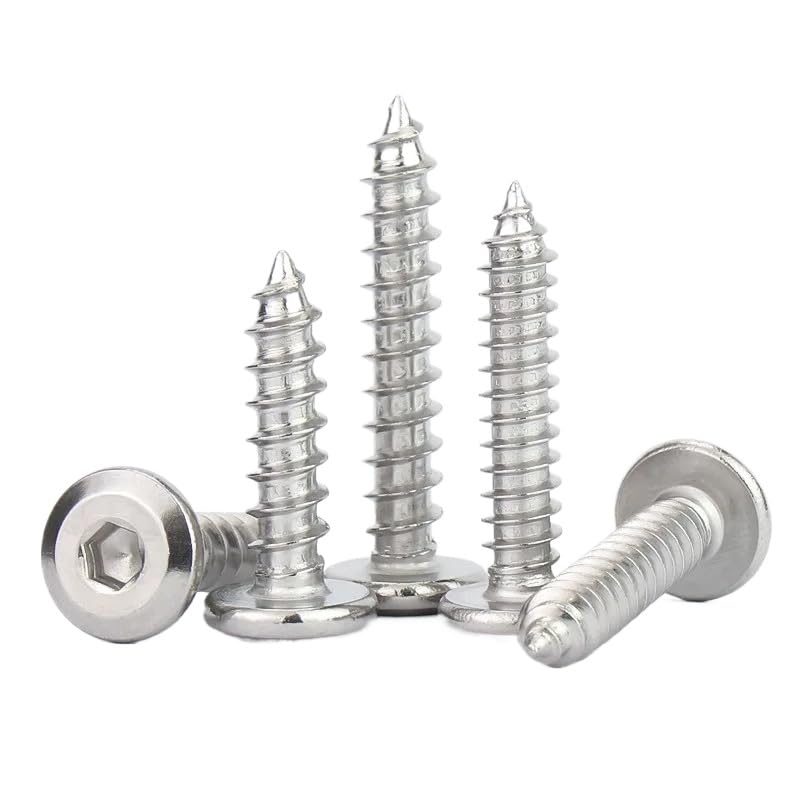 Conector de muebles de acero inoxidable ss304 tornillos autorroscantes de cabeza plana hexagonal m2-m6 (100,M5 x 25 mm)