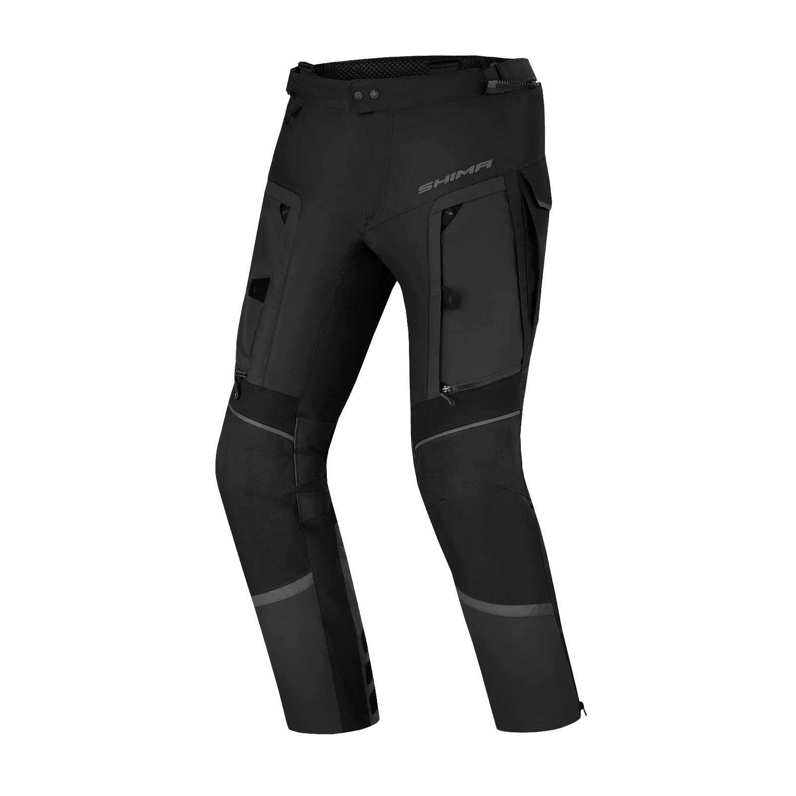 SHIMA Hero 2.0 Motorbike Trousers for Men All Season Reinforced Adventure Cordura Mens Touring Cargo Pants with Waterproof Membrane, Heating Layer, CE Knee Protectors (Black, 3XL)