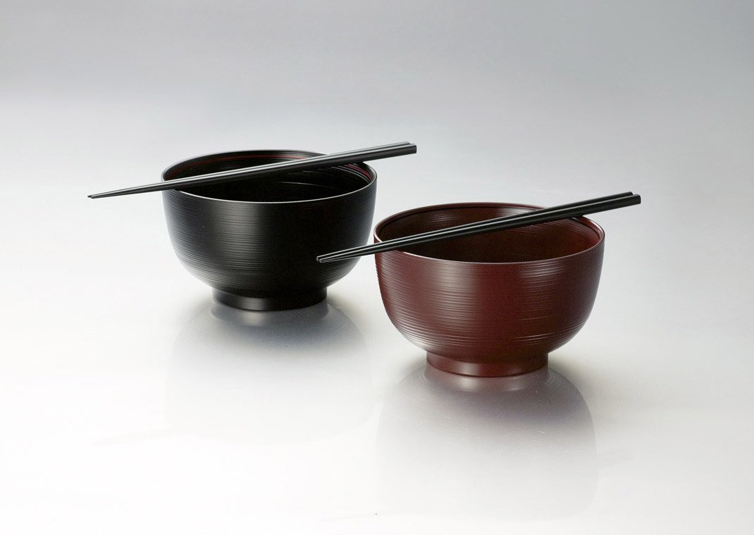 つきどん Amazon｜北市漆器店 Kaze-ya style 刷毛目ペア丼セット(箸付) KZ2463