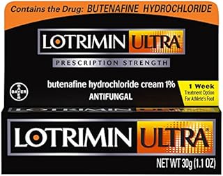 Lotrimin Ultra 1 Week Athlete's Foot Treatment, Prescription Strength Butenafine Hydrochloride 1%, Cures Most Athlete’s Foot Between Toes, Cream, 1.1 Ounce (30 Grams)