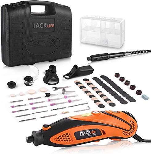 TACKLIFE Utensile Multifunzione, Mini Trapano Elettrico Con Accessori Multifunzionali, Utensile Rotante Controllo a 6 Velocità, Regali Fai Da Te, Fresa Per Legno, Incisore Legno, RTD35ACL