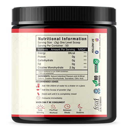 WILD BUCK Creatine Monohydrate Powder,Strength,Reduce Fatigue,100% Pure Creatine,Lean Muscle Building,Supports Muscle Growth,Athletic Performance,Recovery [50 Servings,Mix Berries],1 Count