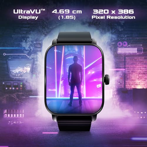 Image of Fastrack Phantom Smart Watch|1.85 inch UltraVU Display| Functional Crown| SingleSync BT Calling|100+ Sports Modes|100+ Watchfaces|AI Voice Assistant|in-Built Games| Aluminium Case with Mesh Strap