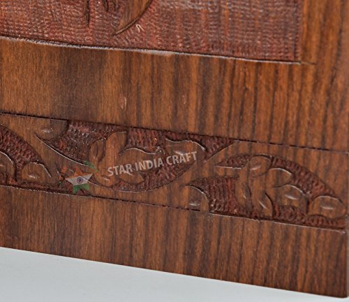 Star India Craft Tree Of Life Urns For Human Ashes Adult (11.25 X 6.25 X 6.25) | 250 Cu/In (Simple Rosewood Heart) #TOP6