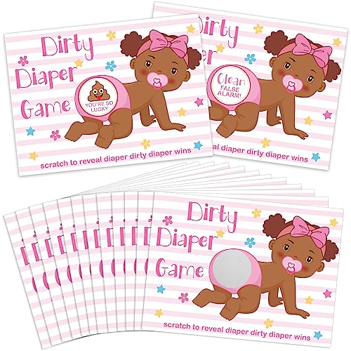 Geyee 60 Pieces Baby Shower Scratch off Game Funny Raffle Cards Baby Shower Party Games Decorations Cute Activity for Activity and Idea for Boy Girl(Rose Pink)