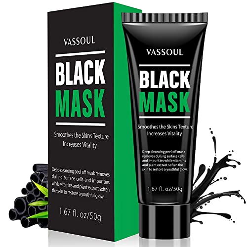 Vassoul Blackhead Remover Mask, Peel Off Blackhead Mask, Black Mask - Deep Cleansing Facial Mask for Face & Nose