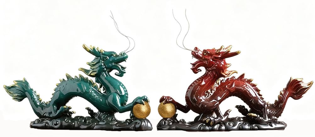 Posąg smoka Feng Shui Chiński smok na starożytnych monetach Ozdoba figurkowa przyciąga bogactwo i szczęście Wystrój wnętrz biurowych do wystroju wnętrz, biurka, biura, ekspozycji,A pair,without base