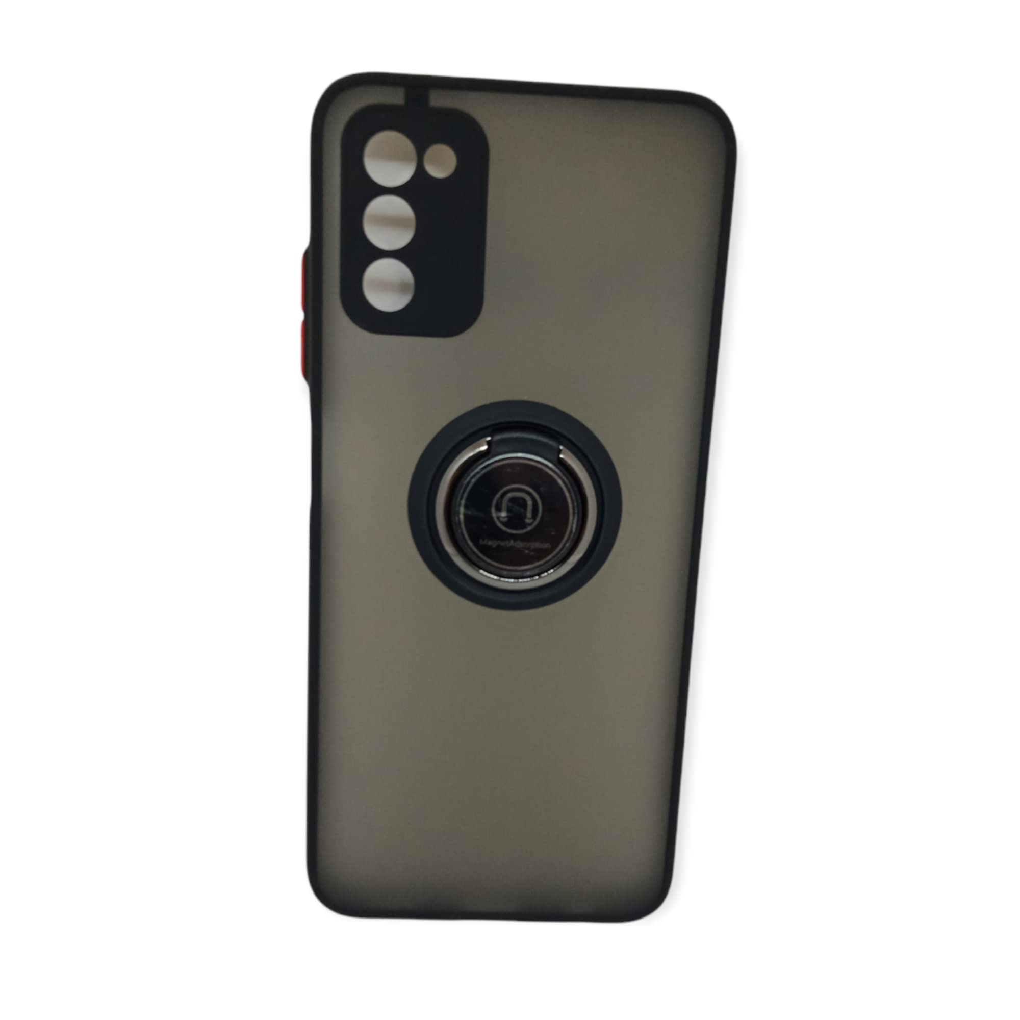 Samsung Galaxy A03S Case Matte Case With Ring Grip and Stand Samsung A03S Cover (Black)