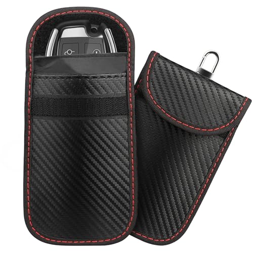 Lot de 2 Portable Signal Blocage Faraday Pochette Sac, Diyife Anti RFID Clé Voiture, Pochette Anti RFID Cle Voiture, Protection Antivol Anti Piratage de...