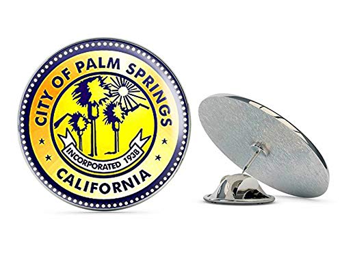 Round City of Palm Springs Seal California (ca Golf) Metal 0.75